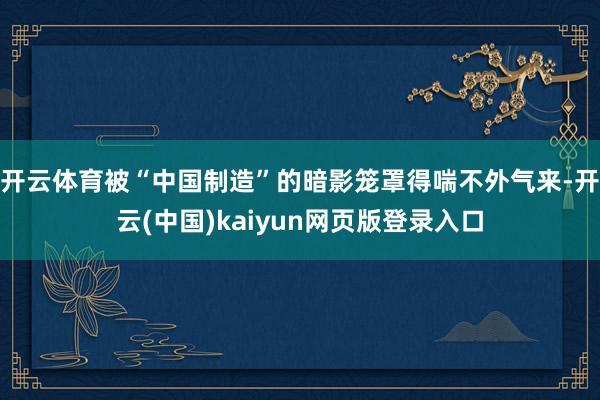 开云体育被“中国制造”的暗影笼罩得喘不外气来-开云(中国)kaiyun网页版登录入口